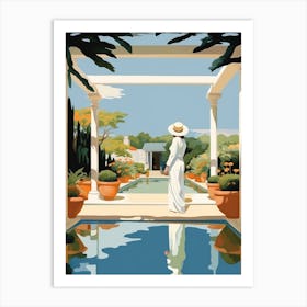 Patio With Pool In Mexico - expressionism 3 Art Print