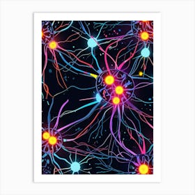 Seamless Neuron Pattern Art Print