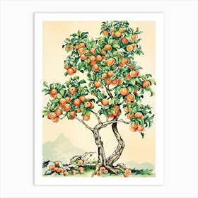 Plum Tree Storybook Illustration 1 Art Print