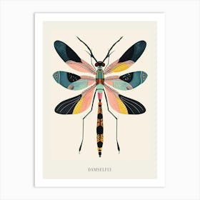 Colourful Insect Illustration Damselfly 9 Poster Art Print