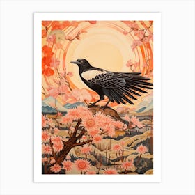 Magpie 5 Detailed Bird Painting Art Print