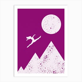 Go To The Moon Purple Jam Background Art Print