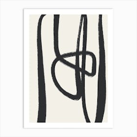 Abstract Line Black Art Print