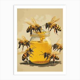Carpenter Bee Storybook Illustration 13 Art Print