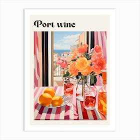 Port Wine Retro Cocktail Poster Art Print