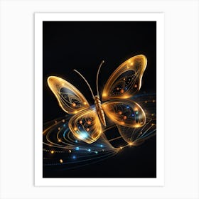 Golden Butterfly 37 Art Print