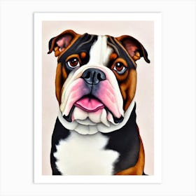 Bulldog 5 Watercolour Dog Art Print