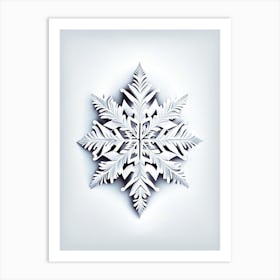 Ice, Snowflakes, Marker Art 5 Art Print