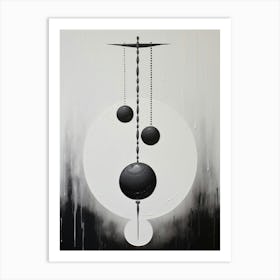 Balance Abstract Black And White 3 Art Print