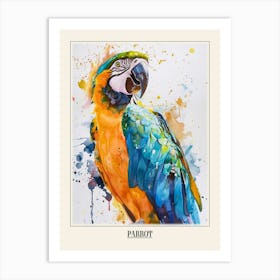 Parrot Colourful Watercolour 2 Poster Art Print