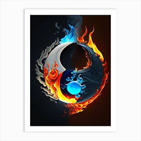 Fire And Water 3 Yin and Yang Illustration Art Print