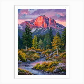 Sunset In The Mountains 19 Art Print