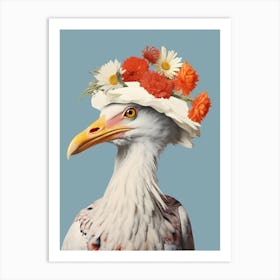 Bird With A Flower Crown Seagull 3 Art Print