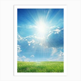 Capturing A Summers Day Where The Azure Sky Laden With Fluffy Clouds Shines Brilliantly Under The (2) Art Print