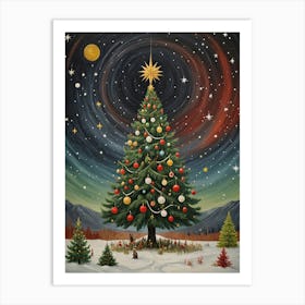 Cosmic Christmas Tree no1 Art Print