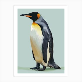 King Penguin Stewart Island Ulva Island Minimalist Illustration 2 Art Print