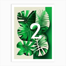 24, Number, Education Jungle Leaf Ii Art Print