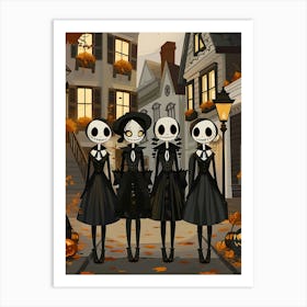 Skeletons In The Street Art Print