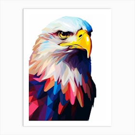 Colourful Geometric Bird Bald Eagle 2 Art Print