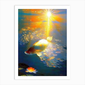 Yotsushiro Koi Fish Monet Style Classic Painting Art Print