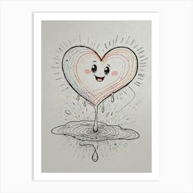 Heart Dripping Water Art Print