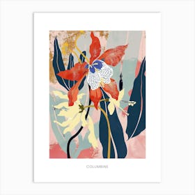 Colourful Flower Illustration Poster Columbine 4 Art Print