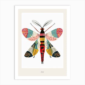 Colourful Insect Illustration Fly 9 Poster Art Print