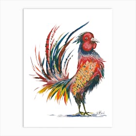 Colourful Pheasant painting Art Print