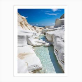 Sarakiniko MIlos Greece Art Print