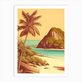 Gili Islands Indonesia Vintage Sketch Tropical Destination Art Print