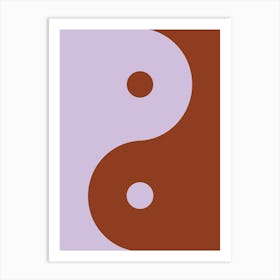 Yin Yang Brown And Purple Art Print