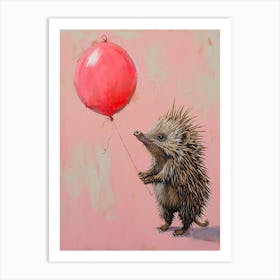 Cute Porcupine 2 With Balloon Art Print