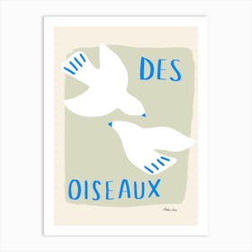 Des Oiseaux Birds Blue Art Print