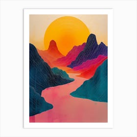 Sunset In The Mountains 42 Art Print