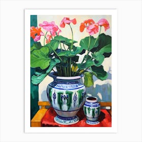 Flowers In A Vase Still Life Painting Cyclamen 4 Art Print