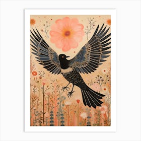 Magpie 3 Detailed Bird Painting Art Print