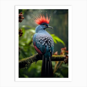 Vivid Canopy: Victoria Crowned Pigeon Wall Print Art Print