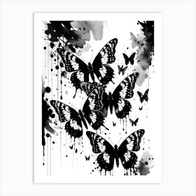 Black And White Butterflies 7 Art Print