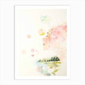 Watercolor Of A Woman 2 Art Print