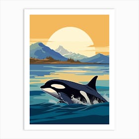 Icy Orca Whale In Ocean 3 Art Print
