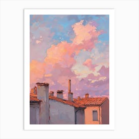 Nice Rooftops Morning Skyline 4 Art Print