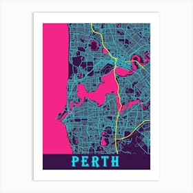 Perth Map Poster 1 Art Print