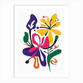 Flowers And Butterflies Art Print