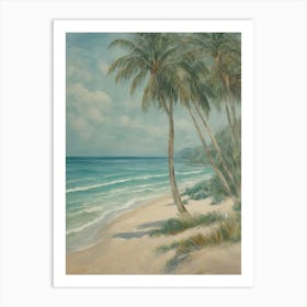 Palm Trees On The Beach no2 Art Print