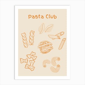 Pasta Club Poster Orange Art Print
