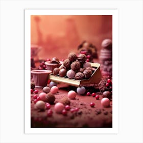 Chocolates On A Table sweet food Art Print