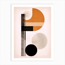 Harmony in Hues: Bauhaus Beige Circles Art Print