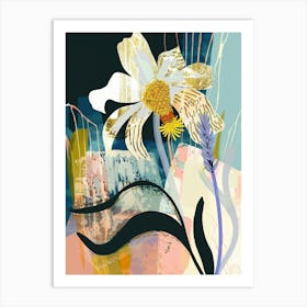 Colourful Flower Illustration Oxeye Daisy 2 Art Print