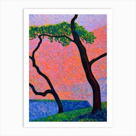 Sand Live Oak Tree Cubist Art Print