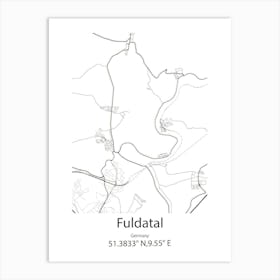 Fuldatal,Germany Minimalist Map Art Print